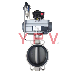 D671X Pneumatic Wafer Rubber Lined Butterfly Valve